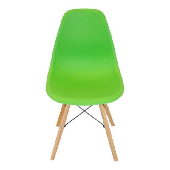 Scaun DENVER Malmo, verde, model scandinav, sezut tip scoica, picioare lemn, 46x54x80 cm